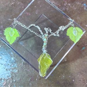 Lemon Citrine & Crystal Floral Necklace